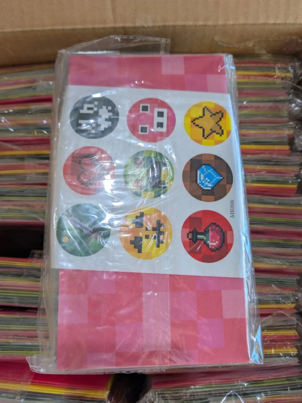 24 Pc Pixel Gamer Favor Bags w/ 2 Sticker Sheets | Gaming Party Goodie Bags NEW